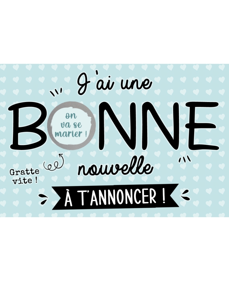 carte gratter. carte personnalisé. carte annonce bonne nouvelle. carte surprise