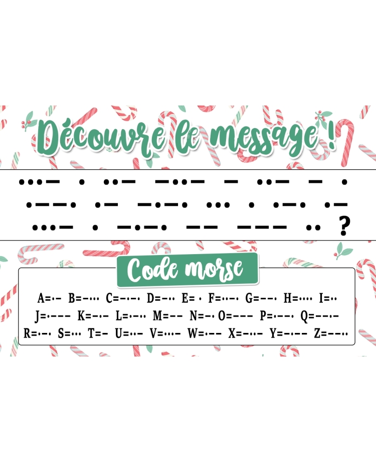 code morse spécial noël personnalisable - pour annonce ou demande originale. annonce noel