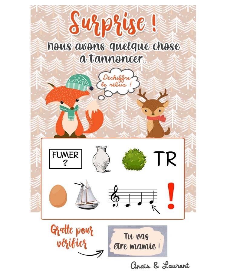 Rébus à déchiffrer spécial Noël. annonce grossesse noel. annonce grossesse original