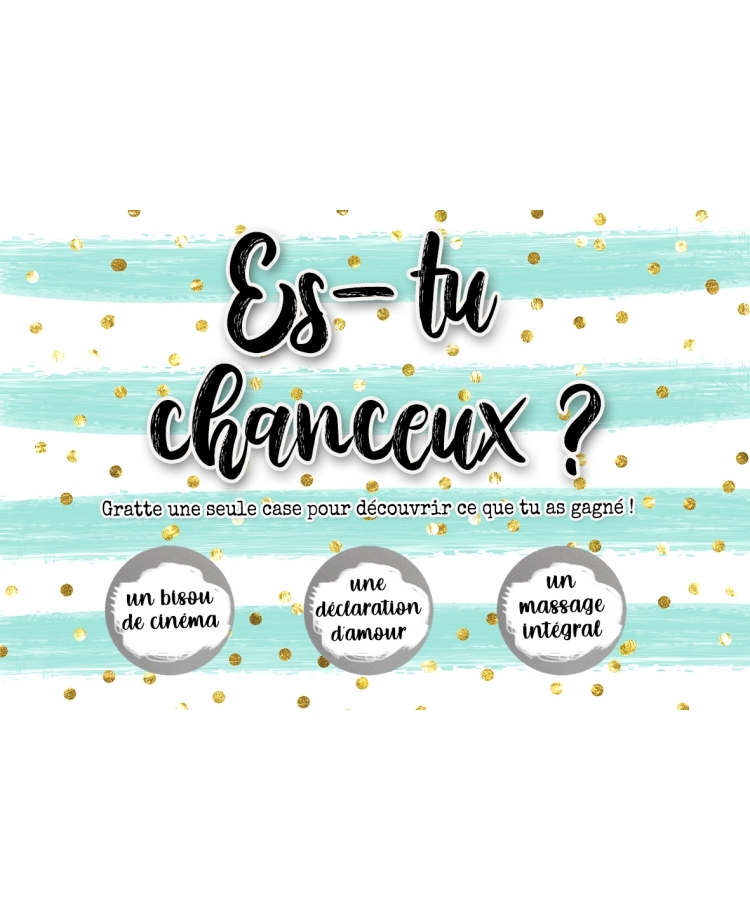 carte gratter saint valentin. carte es tu chanceux. carte chance. carte amour. carte couple