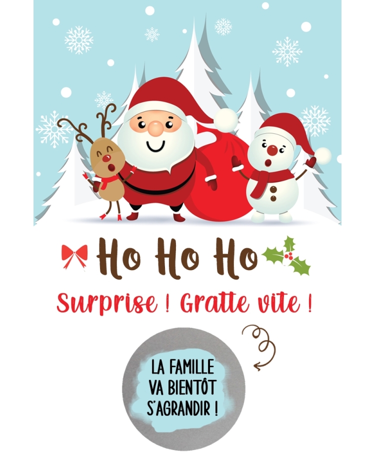 carte gratter noel, carte cadeau noel. carte annonce nouvelle noel. carte noel personnalisé