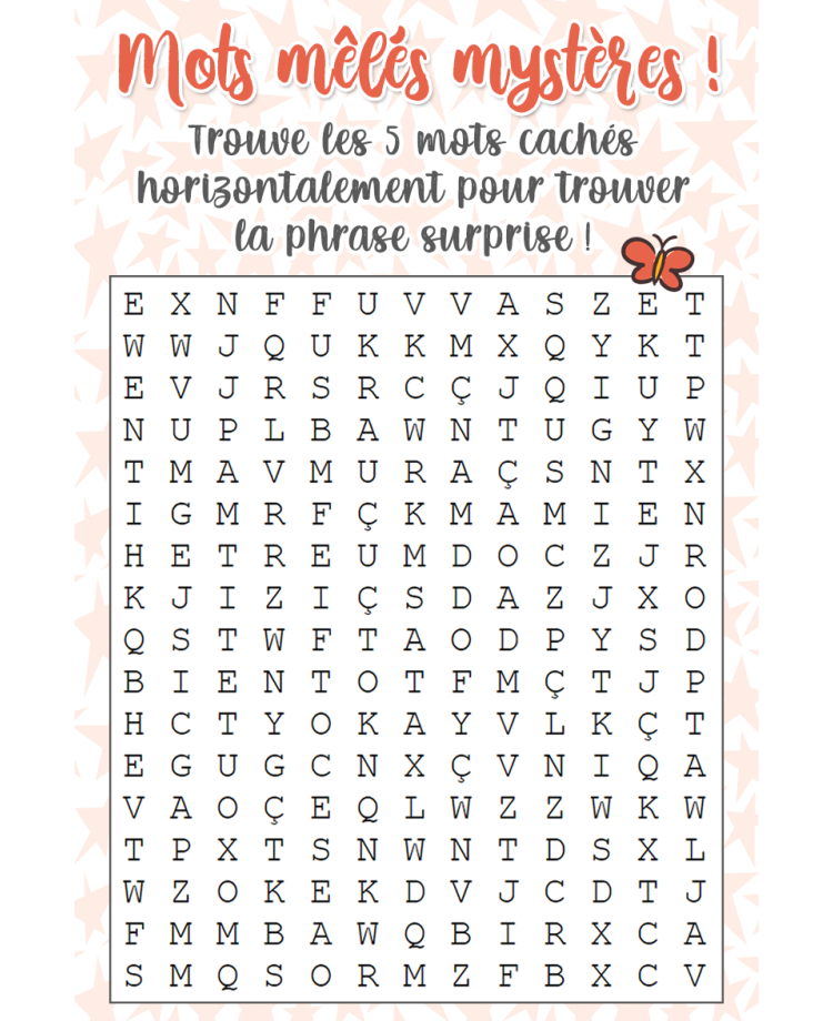 Mots mêlés mystères pour annonce tu vas etre mamie. annonce originale grossesse. annonce grossesse msytere