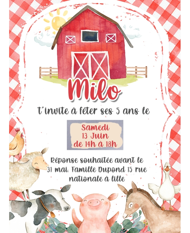 invitation bapteme ferme. invitation bapteme originale. invitation gratter. anniversaire gratter. carte anniversaire ferme