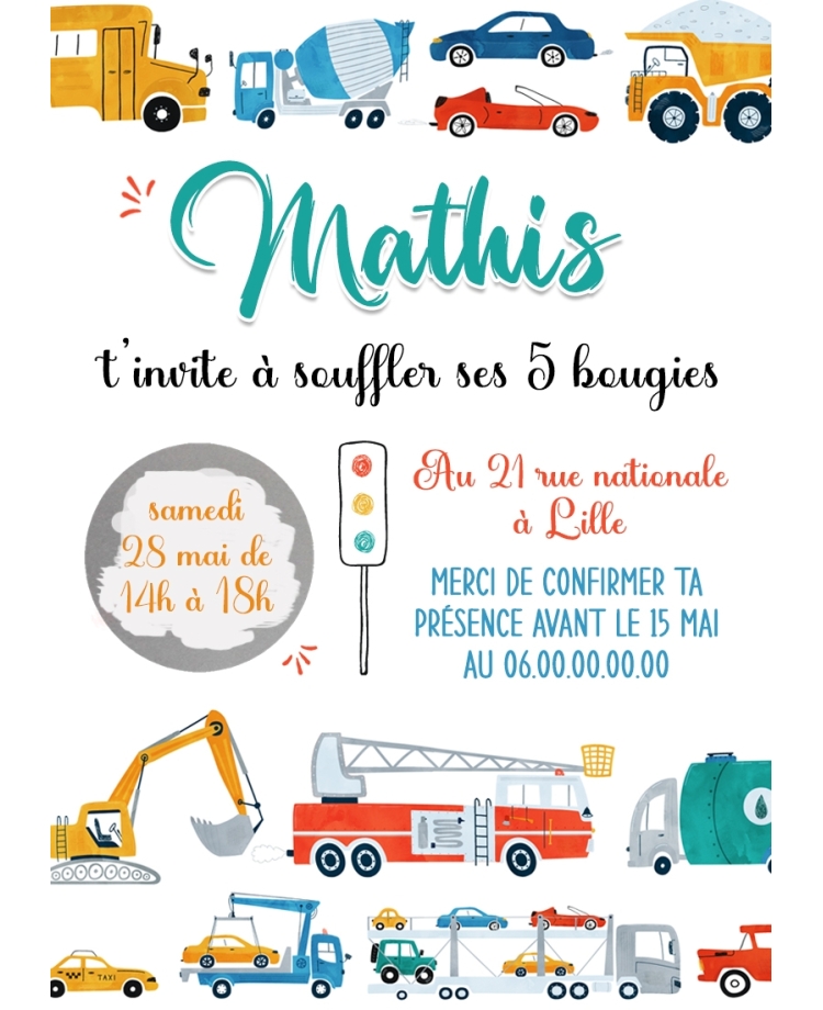 invitation anniversaire enfant. carte invitation enfant. carte enfant. invitation original. invitation enfant voiture