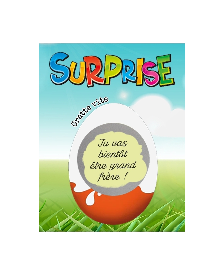carte kinder. carte gratter paques. carte gratter kinder. carte enfant. carte grand frère. carte grande soeur