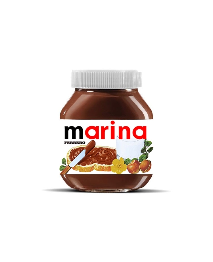 Étiquette autocollante. Étiquette nutella. Étiquette grossesse nutella. Étiquette témoin nutella.