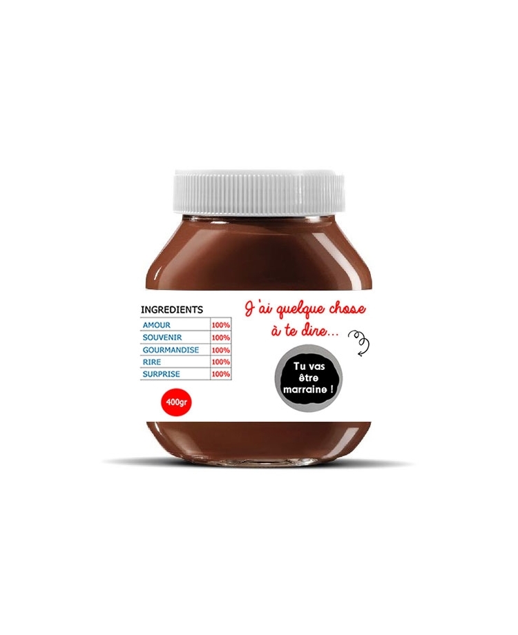 Étiquette autocollante. Étiquette nutella. Étiquette grossesse nutella. Étiquette témoin nutella.