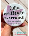 badge personnalisé. badges marraine. cadeau marraine. super marraine. cadeau meilleure marraine