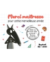 Carte à gratter "Merci" - Le loup - pour maîtresse, maître, ATSEM, nounou.