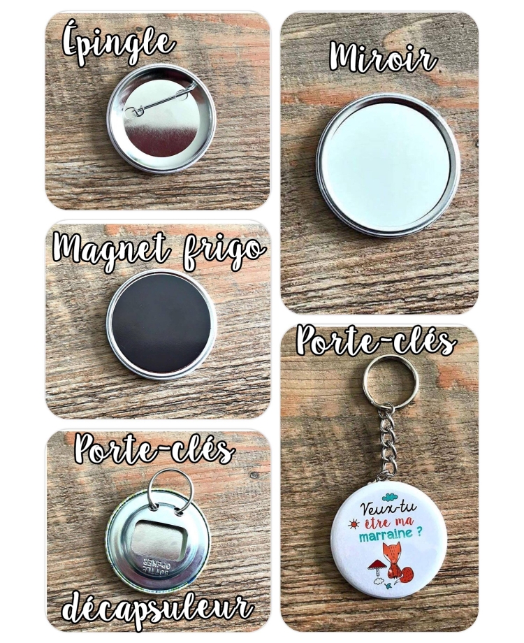 Badge "Merci" Le loup - cadeau pour maîtresse, nounou, ATSEM