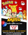 invitation Pokemon. anniversaire garçon. invitation anniversaire enfant. carte invitation enfant. carte enfant Pokemon.