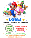 invitation super mario. anniversaire carte. invitation anniversaire enfant. carte invitation enfant. carte enfant super mario.