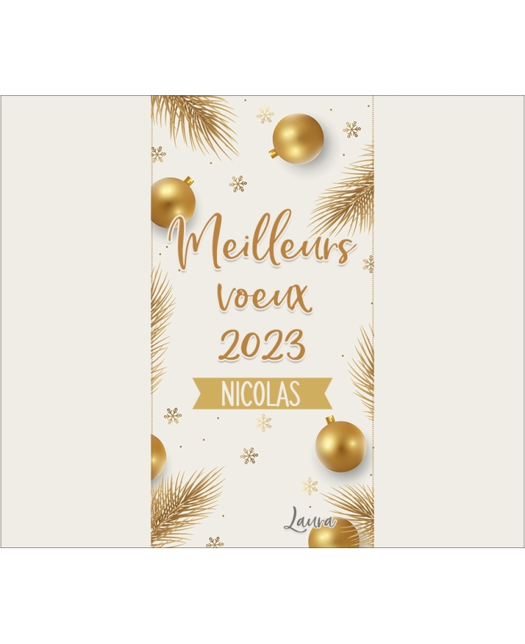 Etiquette autocollante meilleurs voeux pour tablette de chocolat. étiquette tablette chocolat. cadeau meilleurs voeux