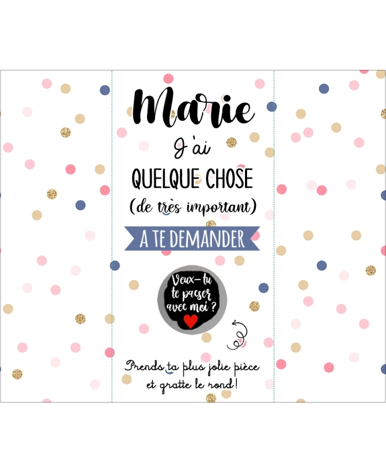 Etiquette autocollante à gratter. étiquette gratter. étiquette demande pacs. demande originale. étiquette tablette chocolat