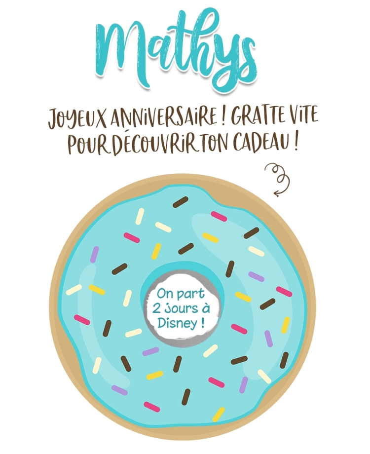 carte donuts gratter. carte merci maitresse. carte parrain. carte marraine. carte gratter demande originale