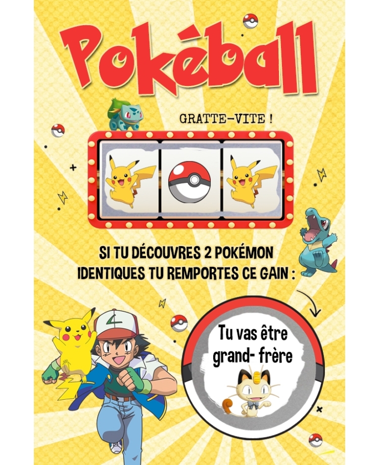 annonce grossesse. annonce grand frere. annonce grande soeur. carte Pokémon. cadeau Pokémon. annonce Pokémon