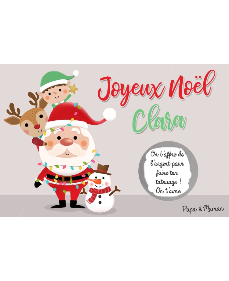 Carte à gratter Joyeux Noël. carte Joyeux Noël. carte cadeau Joyeux Noël. carte surprise noël