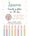 invitation anniversaire adulte. carte invitation adulte. carte adulte. invitation original. invitation fête 30 ans. carte bougie