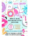 carte invitation. carte fête adulte. carte pool party. anniversaire piscine.carte invitation gratter.