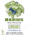 carte invitation. carte baptême. carte anniversaire enfant. carte Hulk. anniversaire Hulk, carte invitation gratter.