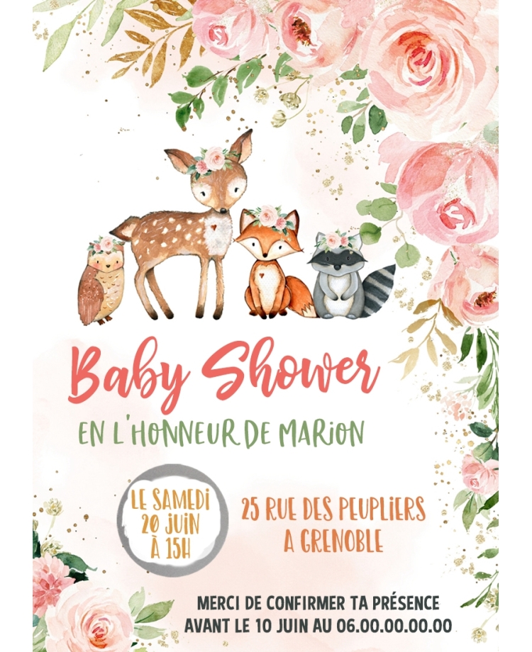 carte invitation baby shower. carte fête  baby shower. fête naissance bébé. carte baby shower original. fête naissance fille