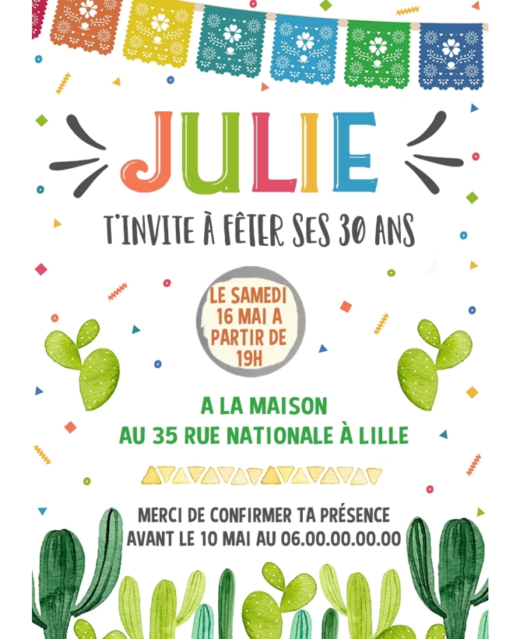 invitation anniversaire adulte coloré. carte invitation adulte. carte adulte. invitation original. invitation coloré