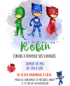 carte invitation. carte anniversaire enfant. carte Pyjamasques. anniversaire Pyjamasques, carte invitation gratter.
