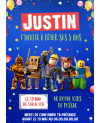 carte invitation. carte anniversaire enfant. carte roblox. anniversaire Roblox garcon, carte invitation gratter.