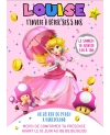 carte invitation. carte anniversaire enfant. carte Peach mario. anniversaire Peach, carte invitation gratter.