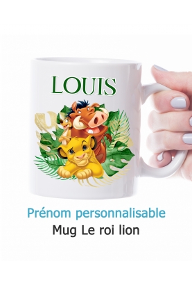 Mug Le roi lion. Mug Le roi lion personnalisable. mug enfant. mug cadeau simba.