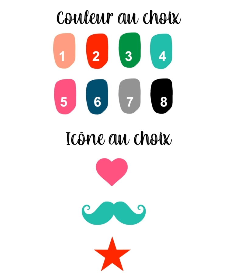 Mug texte personnalisable - couleur et icône au choix