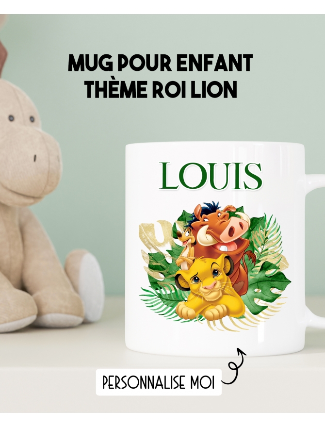 Mug Le roi lion. Mug Le roi lion personnalisable. mug enfant. mug cadeau simba.