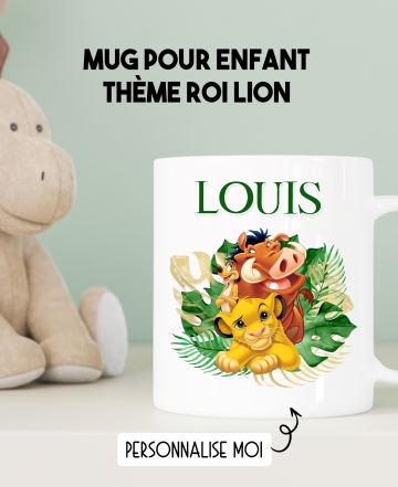 Mug Le roi lion. Mug Le roi lion personnalisable. mug enfant. mug cadeau simba.