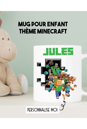Mug enfant modèle Minecraft personnalisable. mug Minecraft . mug enfant. Minecraft. cadeau enfant. cadeau Minecraft