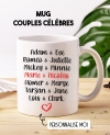 mug couple célèbre. mug humour. mug cadeau couple. mug saint valentin. mug cadeau amoureux. mug cadeau femme.