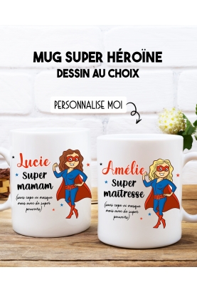 mug super maitresse. mug super maman. mug super nounou. mug personnalisé cadeau