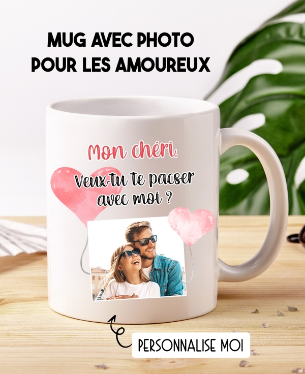 Mug amoureux. Mug couple. mug photo. Mug saint valentin. cadeau amoureux. cadeau mug couple