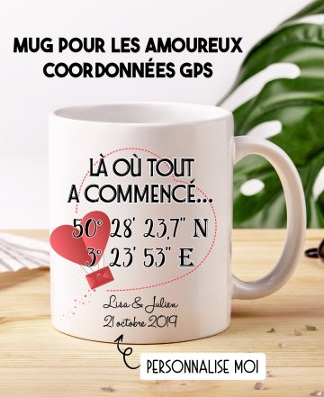 Mug amoureux. mug couple. cadeau couple. cadeau de pacs.