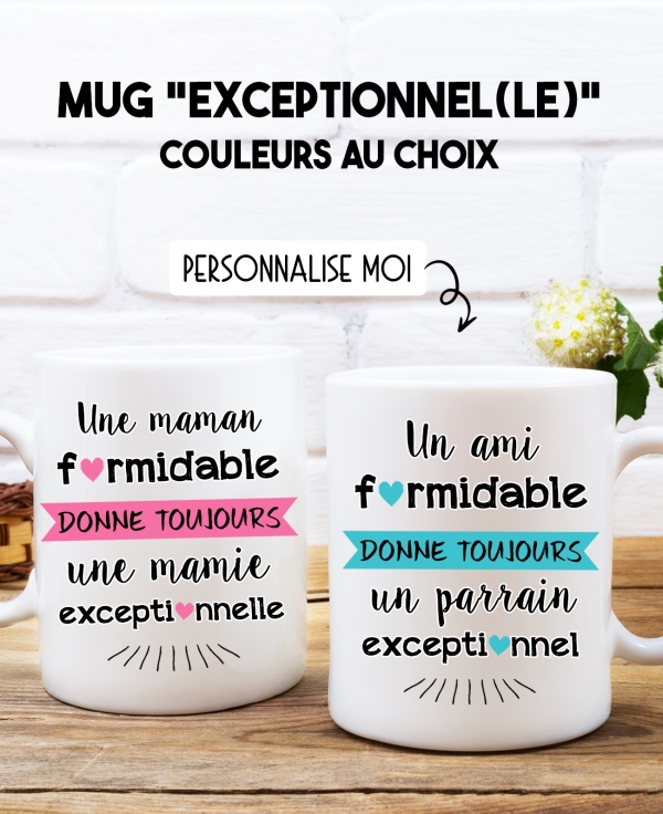 Mug "Formidable" personnalisable. mug personnalisable. mug cadeau maman. mug cadeau pas cher.