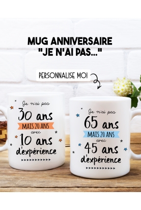 Mug anniversaire personnalisable. mug fête. mug anniversaire. mug cadeau