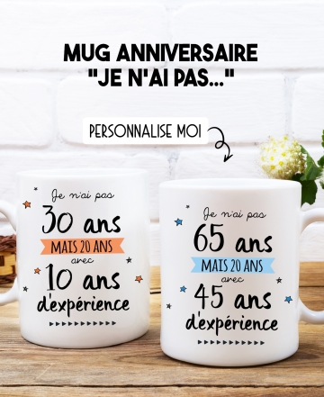 Mug anniversaire personnalisable. mug fête. mug anniversaire. mug cadeau