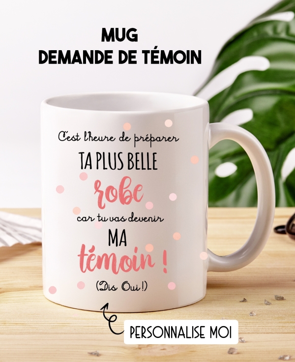 demande témoin. mariage témoin. mug témoin
