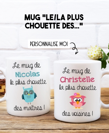 Mug chouette. mug cadeau chouette. mug chouette mamie.