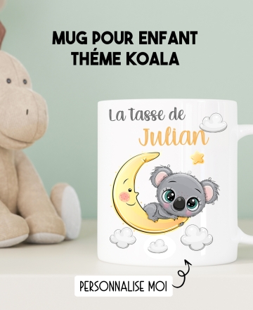 mug enfant. mug personnalisé. cadeau enfant. mug Koala. cadeau enfant Koala