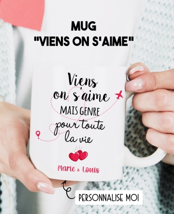Mug amoureux. Mug cadeau couple. Mug couple. cadeau de pacs