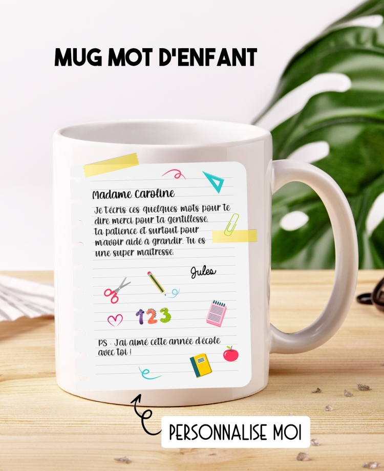 mug maitresse, mug nounou. mug cadeau fin année. mug cadeau maîtresse. mug original