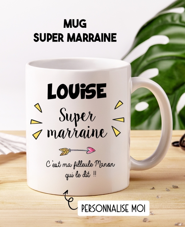 Mug marraine. Cadeau marraine. Demande marraine