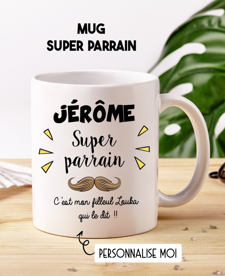 Mug parrain. demande parrain. Cadeau parrain