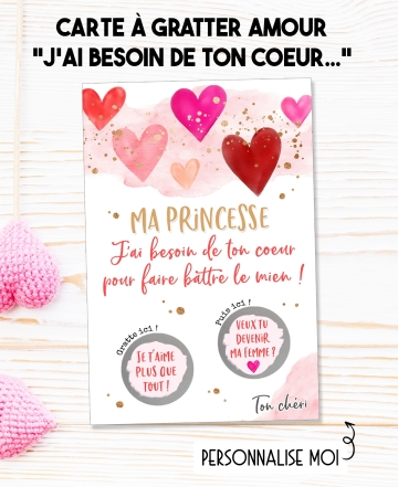 cadeau saint valentin. carte gratter amour. carte déclaration amour. demande mariage. demande pacs originale.