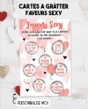 carte saint valentin. carte amoureux. Faveurs Sexy, jeu couple sexy, jeu amoureux, jeu gratter couple, jeu gratter sexe